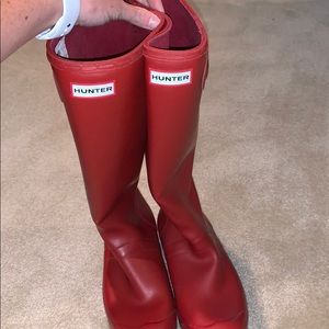 Tall red Hunter boots